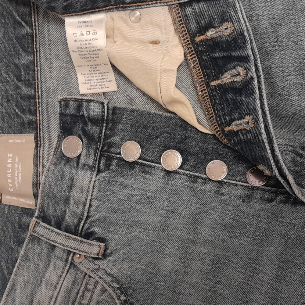 Everlane womens Rigid Way-High jean organic Cotton  26 Regular